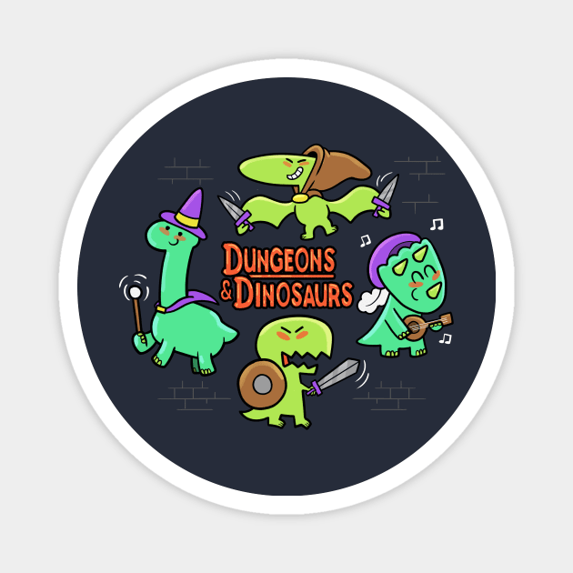 Dungeons & Dinos Magnet by Queenmob